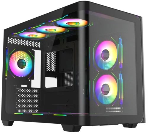Корпус Bloody BD-CC112 черный без БП mATX 9x120mm 2xUSB3.0 audio bott PSU (BD-CC112-BK)
