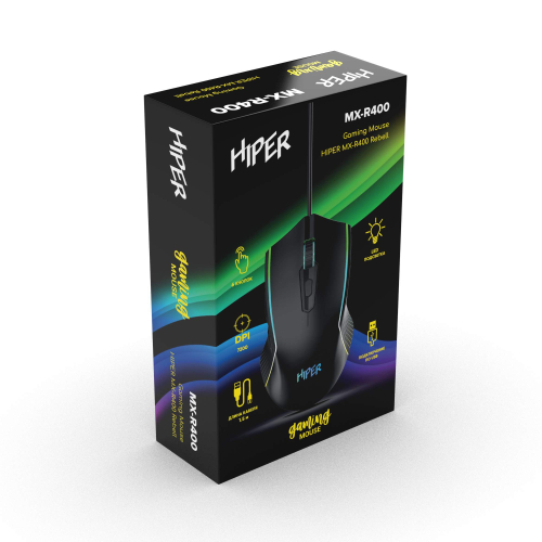 Игровая мышь Gaming Mouse HIPER MX-R400 Black (7D, 7200DPI, 1.5m cable, USB) фото 12