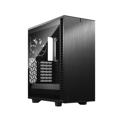 Корпус ПК без блока питания/ Case Fractal Design Define 7 Compact TG Light Tint, Midi-Tower, 1x120mm + 1x140mm, 2xUSB-A 2.0 + 2xUSB-A 3.2 + 1xUSB 3.2 Type-C ATX, mATX, mITX Black (FD-C-DEF7C-03)