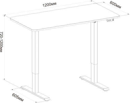 Стол для компьютера Cactus CS-ED-WWT электропривод столешница МДФ белый каркас белый фото 6