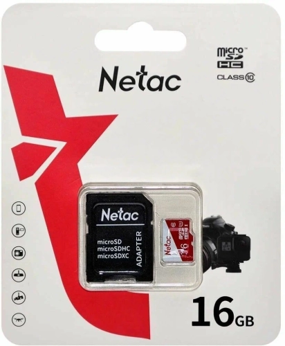 Флеш карта microSDHC 16GB Netac P500 ECO <NT02P500ECO-016G-R> (с SD адаптером)