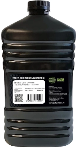 Тонер Cactus CS-TBRCHUBK-500 черный флакон 500гр. для принтера Brother Color Universal TN-230/241/213/217/320/421