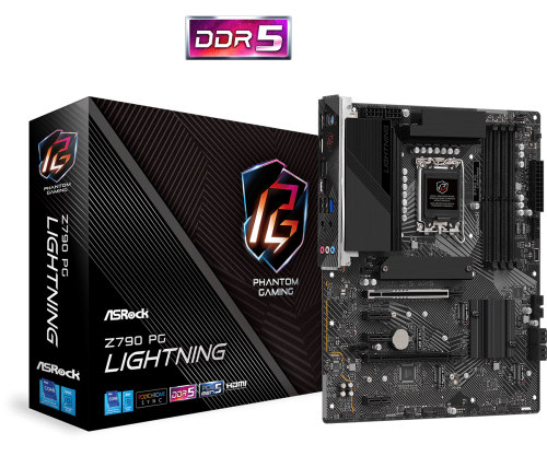 Материнская плата ASROCK Z790 PG LIGHTNING, LGA1700, Z790, 4*DDR5, 4*SATA3, 4*M.2, 6*USB 3.2, 1*USB 2.0, Type-C, 5*PCIx16, 1xM.2 (Key E), HDMI, mATX фото 2