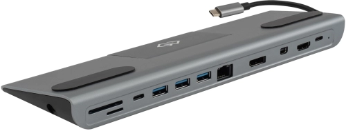 Стыковочная станция Digma DS-991 USB Type-C серый 1xHDMI 1xDP 1xminiDP 1xRJ-45 1xUSB Type-C 3xUSB 3.0