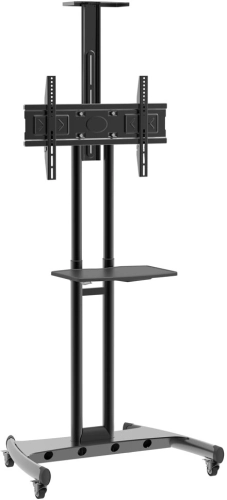 Мобильная стойка для ТВ KROMAX OMEGA-17 BLACK (max VESA 600x400 мм., напольная, max 50 кг) (90806)