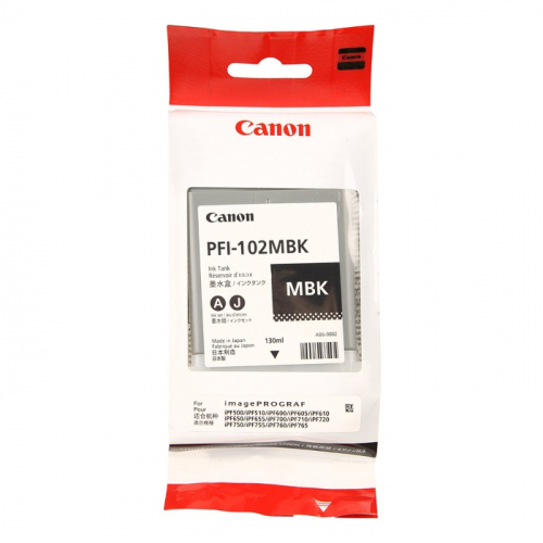 Картридж CANON PFI-102MBK, матовый черный, 130мл., для IPF-500/ 600/ 700 (0894B001)
