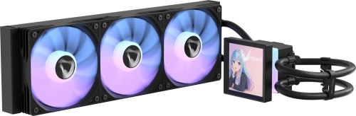 Система водяного охлаждения Formula Ice Jet Vision 360 ARGB Soc-AM5/AM4/1200/2066/1700/1851 черный 4-pin 1-27dB Al+Cu LCD 315W 2020gr Ret (ICE JET VISION 360 BK)