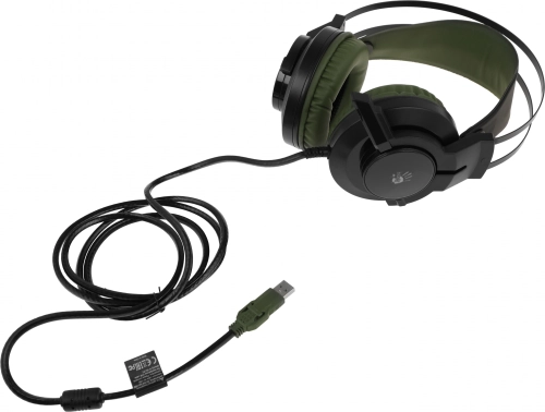 Наушники с микрофоном A4Tech Bloody J450 черный/зеленый 1.8м мониторные оголовье (J450) (J450#MLN) фото 5