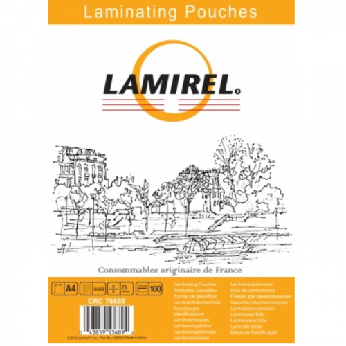 Пленка для ламинирования Fellowes 75 мкм A4 100 штук 216x303 мм Lamirel (LA-78656)