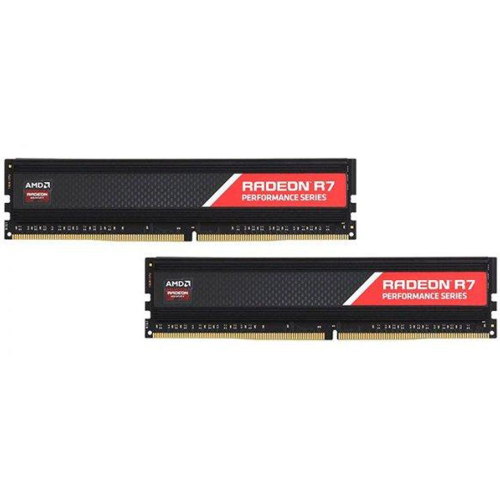 Модуль памяти AMD Radeon™ R7 Performance Series Black Gaming Memory R7S416G2400U2K 16GB DDR4 2400 DIMM Non-ECC, CL16, 1.2V, Heat Shield, Kit (2x8GB), RTL, (183092)