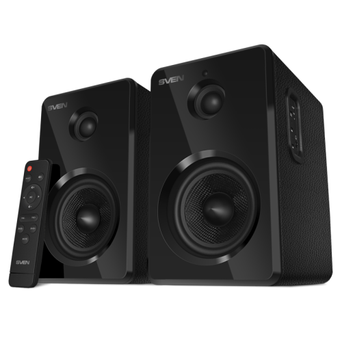 SVEN SPS-730 2.0 Колонки чёрные (2x25Вт , экокожа, USB/ SD, пульт ДУ, Bluetooth) (SV-021177)