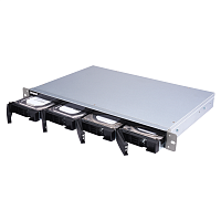 Полка расширения сетевого хранилища без дисков SMB QNAP TL-R400S SATA 6GB/ s JBOD storage enclosure, 4-tray 3,5"/ 2,5" w/ o HDD, 1 x SFF-8088, 1 PSU. Rackmount. W/ o rail kit RAIL-B02