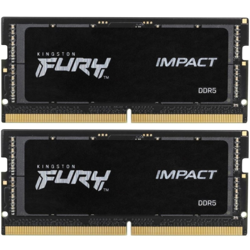 Память оперативная/ Kingston 32GB 6400MT/s DDR5 CL38 SODIMM (Kit of 2) FURY Impact XMP (KF564S38IBK2-32)