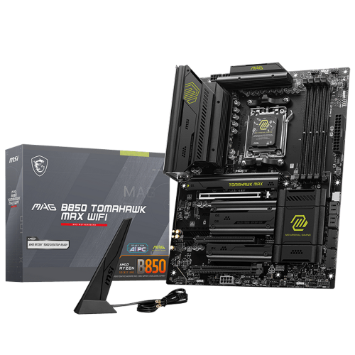 Материнская плата MSI MAG B850 TOMAHAWK MAX WIFI B850, AM5, 4*DDR5, 3*PCIEx16, 4*M.2, 4*TypeC, 2*USB3.2Gen2, 5*USB3.2Gen1, 8*USB2.0, 4*SATA3.0, 5G, HDMI, ATX, RTL