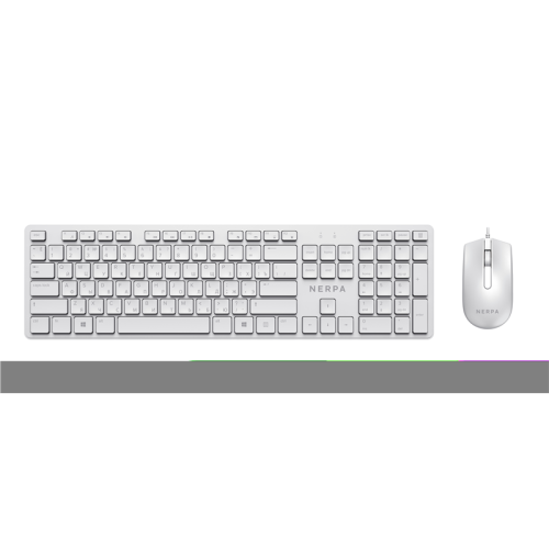 Комплект клавиатура+мышь/ Комплект клавиатура+мышь NERPA, проводной, 104 кл, 1000DPI, 1.8м, белый (NRP-MK150-W-WHT)