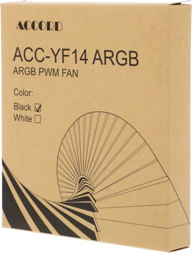 Вентилятор для корпуса Accord ACC-YF14 ARGB 140х140x25 черный 4-pin 16дБ (ACC-YF14 ARGB BLACK) brown box фото 5