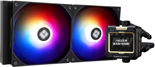 Система водяного охлаждения Thermalright Frozen Warframe 280 ARGB Soc-AM5/AM4/1200/1700/1851 черный 4-pin 29.8dB Al LCD Ret (F-WFRAME-280-BL-ARGB)
