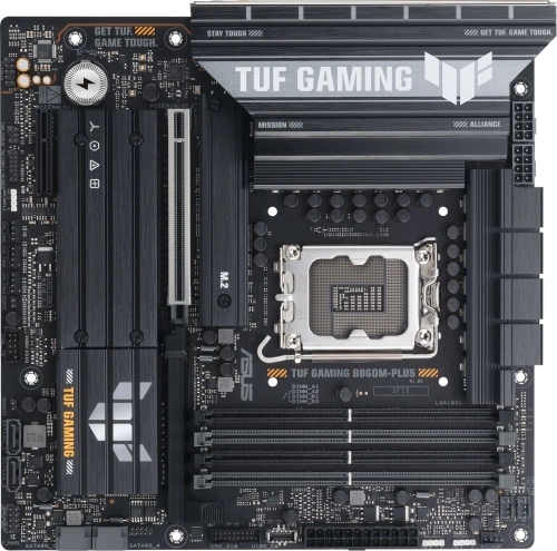 Материнская плата ASUS TUF GAMING B860M-PLUS, LGA1851, B860, 4*DDR5, 4*SATA, 3*M.2, 6*USB 3.2, 1*USB 2.0, Type-C, 1*PCIx16, 1*PCIx4, DP+HDMI, mATX; 90MB1JW0-M0EAY0