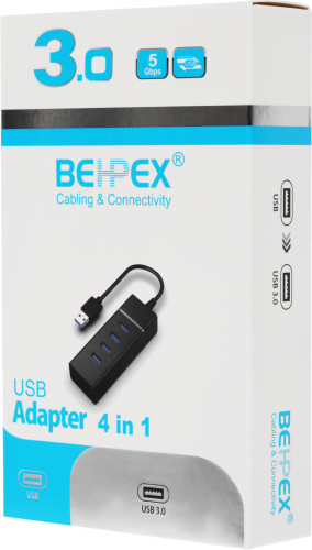 Разветвитель USB 3.0 BHP-P104 4порт. черный фото 5