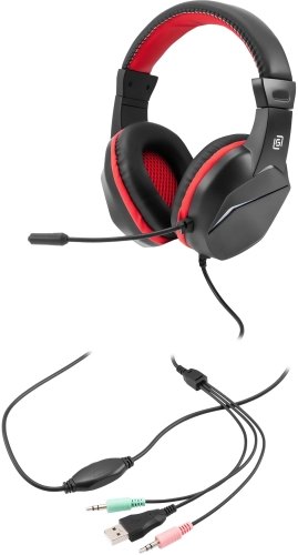 Наушники с микрофоном Оклик HS-L335G черный 2.2м мониторные USB оголовье (1972582) фото 17