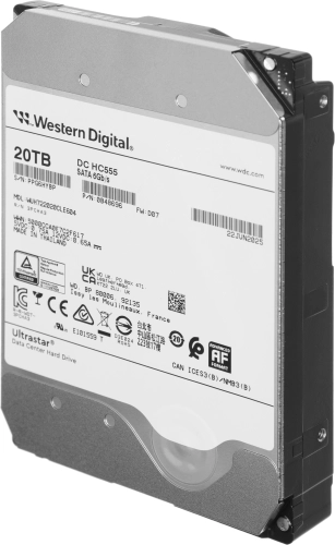 Жесткий диск WD SATA-III 20TB WUH722020CLE604 Ultrastar DC HC555 512E (7200rpm) 512Mb 3.5