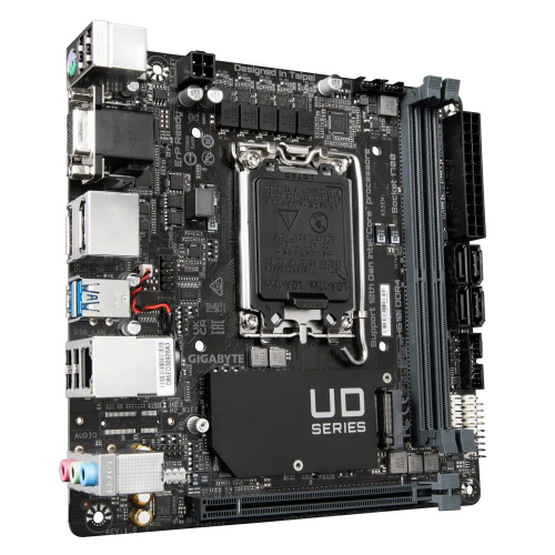 Материнская плата/ MB GIGABYTE INTEL H610 s1700, 2xDDR4(64GB), D-SUB/HDMI 1.4/2xDP, 1xPCIe 4.0x16, 1xLAN, 4xSATA 6Gb/s, 1xM.2, 2xUSB 3.2, 4xUSB 2.0, 1xPS/2, mini ITX (H610I DDR4) фото 3