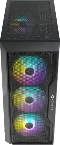 Корпус Azza FIGHTER черный без БП ATX 4x120mm 2xUSB2.0 1xUSB3.0 audio bott PSU (CSAZ-290 FIGHTER) фото 3