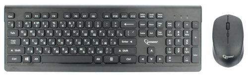 Клавиатура + мышь Gembird KBS-7200, беспроводной комплект, черный, 2.4ГГц/ 10м, 1600 DPI, мини-приемник-USB, Chocolate дизайн (KBS-7200)