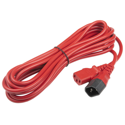 Сетевой кабель Hyperline PWC-IEC13-IEC14-5.0-RD Кабель питания монитор-компьютер IEC 320 C13 - IEC 320 C14 (3x1.0), 10A, прямая вилка, 5м, цвет красный (ПВС-АП-3*1,0-250-C13C14-10-5,0 ГОСТ 30851.1-2002 (МЭК 60320-1:1994))