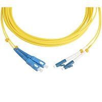 Кабельная сборка Hyperline FC-D2-9-LC/ UR-SC/ UR-H-5M-LSZH-YL Патч-корд волоконно-оптический (шнур) SM 9/ 125 (OS2), LC/ UPC-SC/ UPC, 2.0 мм, duplex, LSZH, 5м (FC-D2-9-LC/UR-SC/UR-H-5M-LSZH-YL)
