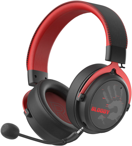 Наушники с микрофоном A4Tech Bloody MR590 Sports красный/ черный 1.5м мониторные BT/ Radio/ 3.5mm оголовье (MR590+ WIRED/ SPORT RED) (MR590+ WIRED/SPORT RED)
