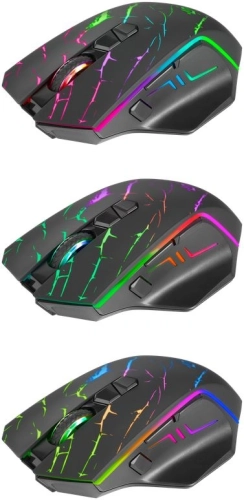 DEFENDER URAN черная Беспроводная игровая мышь (USB, 2.4 ГГц, LED подсветка, 8 кн., 400 мАч, 3200dpi, GM-503) (52503) фото 7