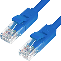 Greenconnect Патч-корд прямой, малодымный LSZH 5.0m UTP кат.5e, синий, 24 AWG, литой, ethernet high speed 1 Гбит/ с, RJ45, T568B, GCR-50682