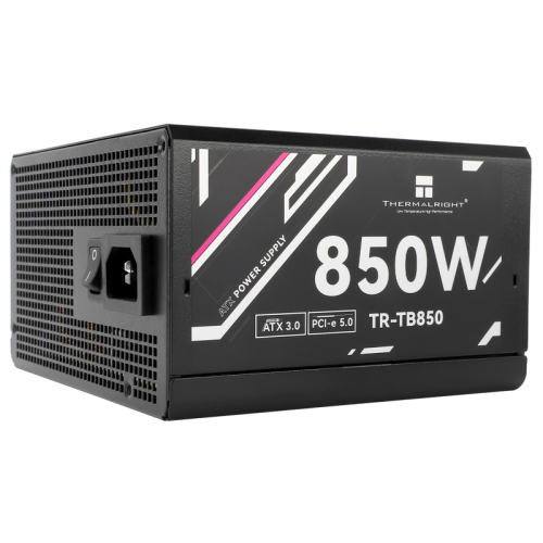 Блок питания 850W/ Power Supply Thermalright, 850W 80+ Bronze (ATX, 3.0, PCIe 5.0, Full modular, 1x24(20+4)pin, 2xCPU 8(4+4)pin, 4xPCIe*2 8(6+2)pin, 3xSATA3, 1x12+4pin (12VHPWR PCIe 5.0 12+4pin 600mm) (TR-TB850)