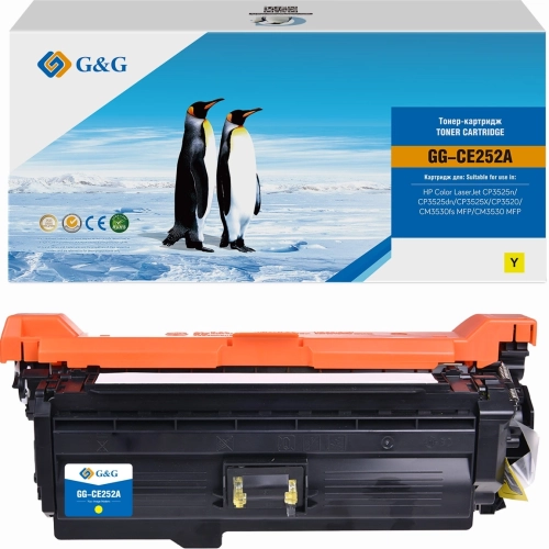 Картридж лазерный G&G GG-CE252A CE252A желтый (7000стр.) для HP CLJ CP3525n/ CP3525dn/ CP3525X/ CP3520/ CM3530fs MFP/ CM3530 MFP