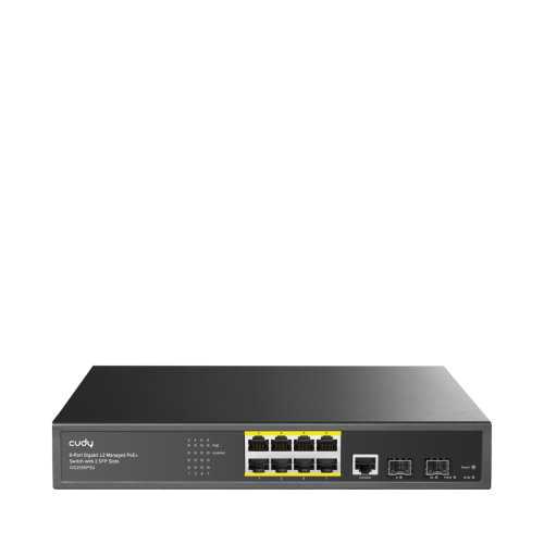 Коммутатор/ 8-Port Layer 2 Managed Gigabit PoE+ Switch with 2 Gigabit SFP Slots, 120W (GS2008PS2)