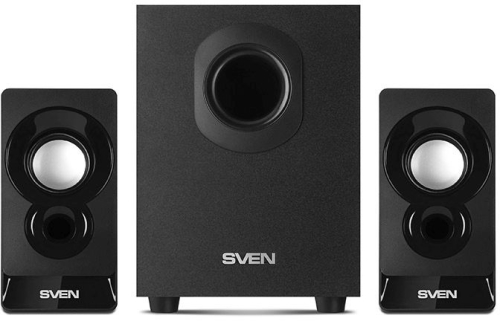 SVEN MS-85 2.1 колонки чёрные (2x2.5W, 1x5W, USB, дерево) (SV-016807)