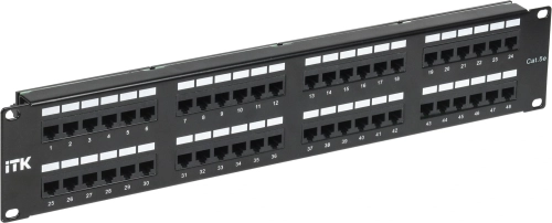 Патч-панель ITK PP48-2UC5EU-D05 19 2U 48xRJ45 кат.5e UTP