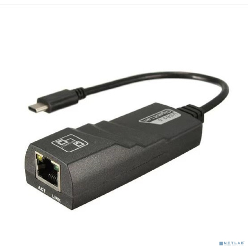 Bion Переходник с кабелем USB C - RJ45, 1000мб/ с, длинна кабеля 15 см, черный [BXP-A-USBC-LAN-B]