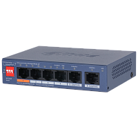 DAHUA DH-CS4006-4ET2GT-60 4-портовый гигабитный PoE коммутатор с функцией облачного управления, 4xRJ45 100Mb, 2xRJ45 1Gb uplink, суммарно 60Вт