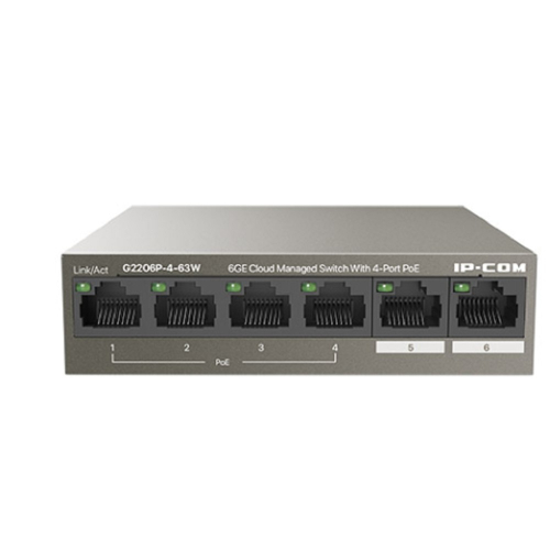 IP-COM G2206P-4-63W Web smart коммутатор PoE от IP-COM с 4 гигабитными портами PoE (максимальная мощность PoE 58 Вт)