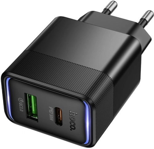 Сетевое зар./устр. Hoco CS112A Lounge PD30W+QC3.0 30W 3A (PD+QC) универсальное черный (80387)