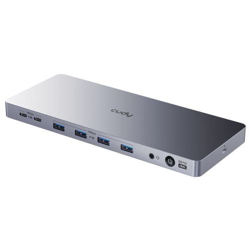 Концентратор CUDY 13-IN-1 10Gbps USB-C Dual 4K Docking Station | 150W PSU Up to One 5K(5120x2880p60) or Two 4K(4096x2160p60) Video output, 2 x Display 1.2a Port, 2 x HDMI 2.0 Port;1 x 10Gbps Upstream USB-C 3.2Gen2 port (PD 100W); 2 (CS700)