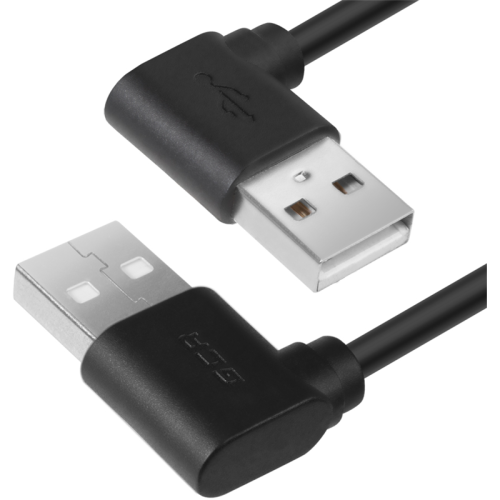 Greenconnect Кабель 0.2m USB 2.0, AM угловой/AM угловой, 28/28 AWG, экран, армированный, морозостойкий, GCR-AUM5AM-BB2S-0.2m
