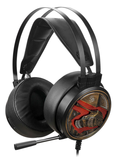 Наушники с микрофоном A4Tech Bloody G650S черный/ бронзовый 2м мониторные USB оголовье (G650S)