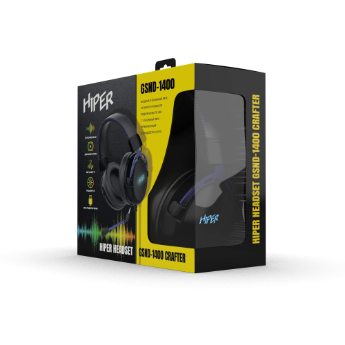 Гарнитура компьютерная игровая HIPER Crafter Black (GSND-1400) фото 2