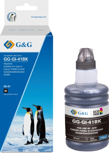 Чернила G&G GG-GI-41BK черный140мл для Canon PIXMA G1420/ G1430/ G2420/ G2430/ G2460/ G3420