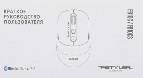 Мышь A4Tech Fstyler FB10CS черный оптическая (2000dpi) silent беспроводная BT/ Radio USB (4but) (FB10CS USB STONE BLACK) фото 17