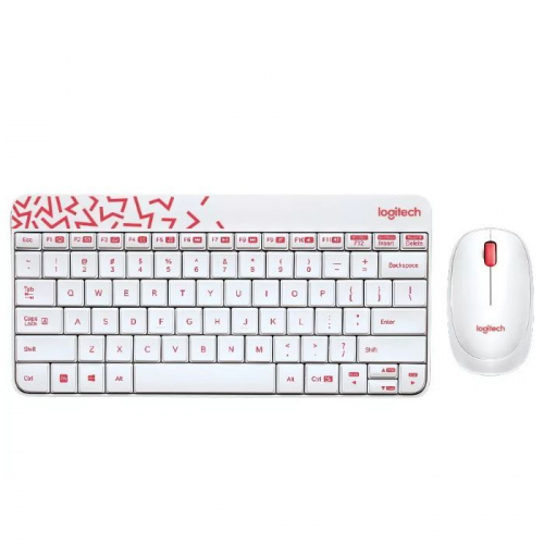 Клавиатура и мышь Logitech Desktop MK240 Wireless ,USB, Nano White (920-008212)