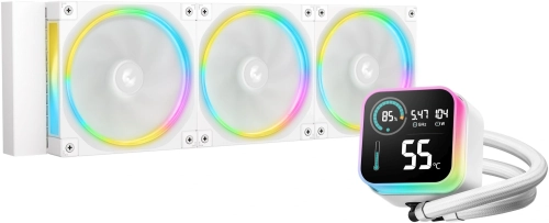 Система водяного охлаждения Deepcool LQ360 Ultra ARGB Soc-AM5/AM4/1200/1700/1851 белый 4-pin 32dB Al LCD 350W 1900gr Ret (R-LQ360-WHASMC-G-1)